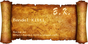 Bendel Kitti névjegykártya